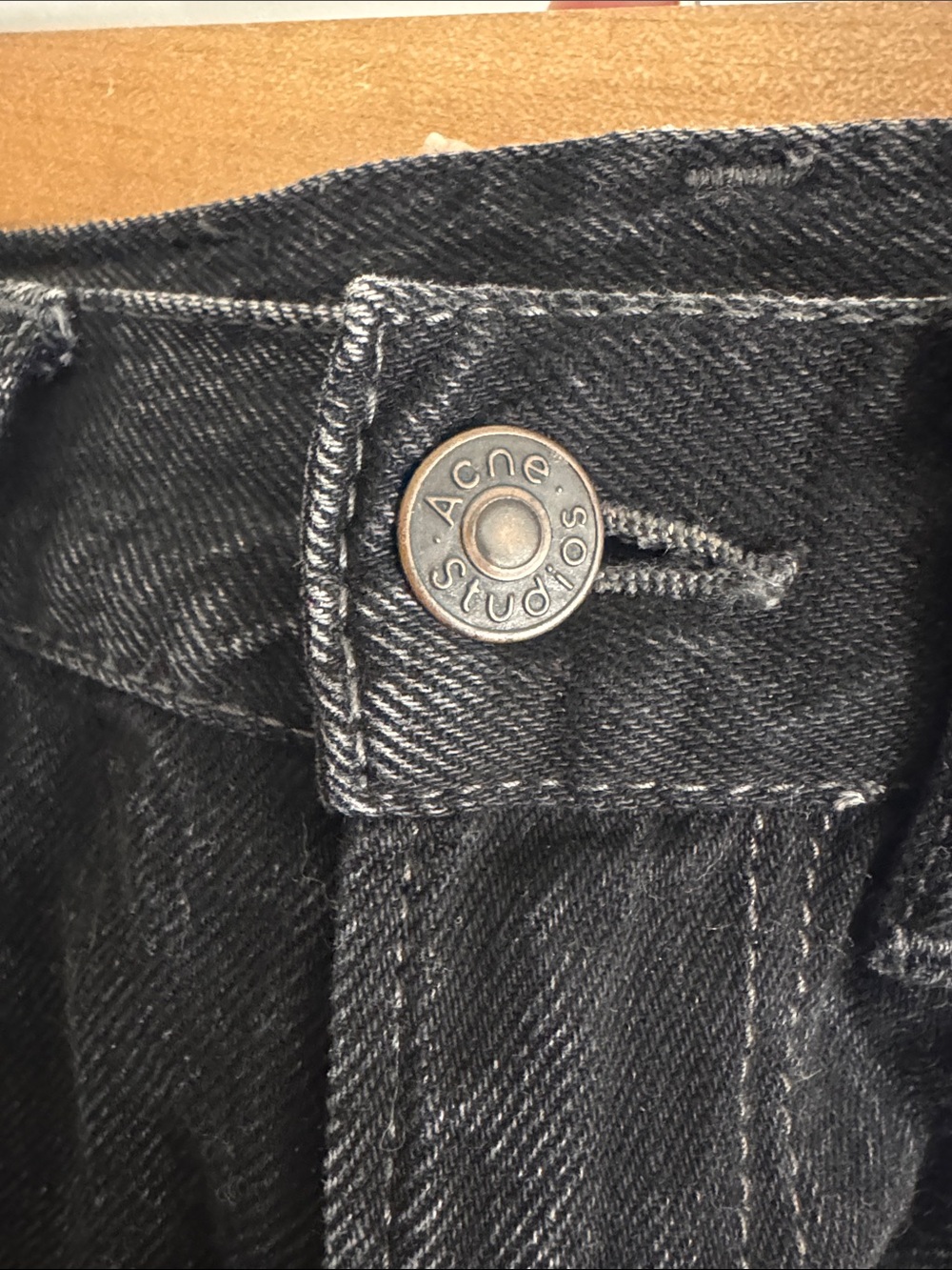 Acne Black Straight-Leg Jeans with Classic Back Pockets - Picture 4 of 7